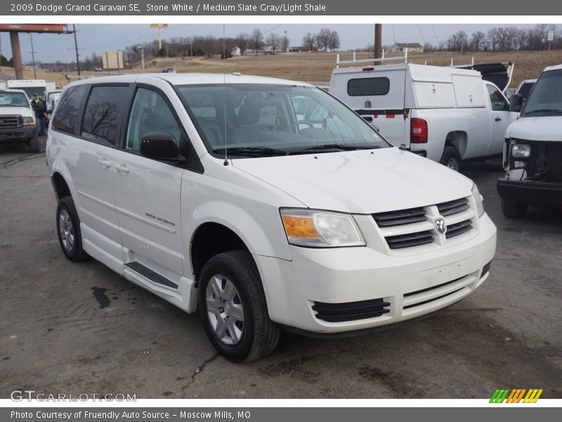 Stone White / Medium Slate Gray/Light Shale 2009 Dodge Grand Caravan SE