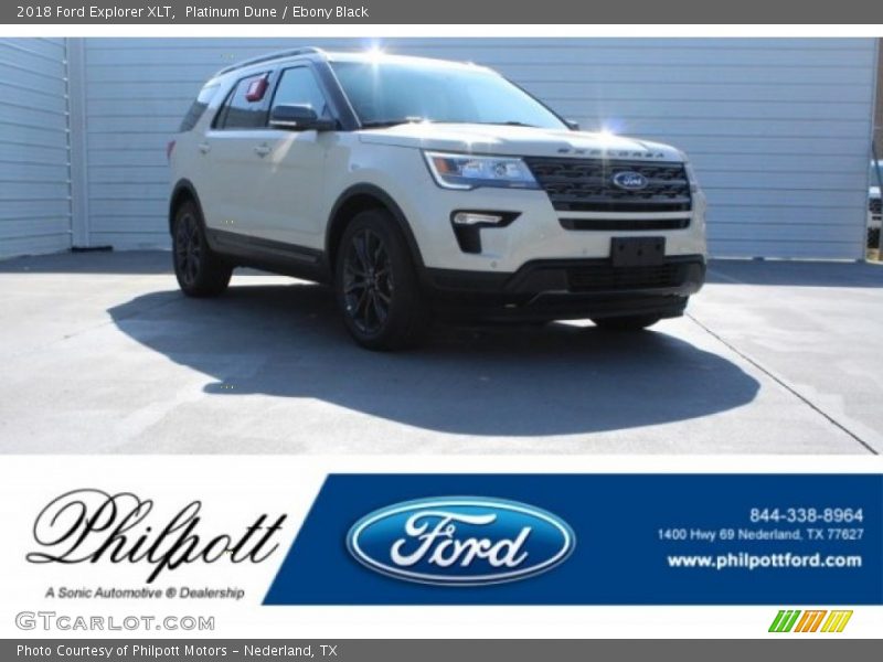 Platinum Dune / Ebony Black 2018 Ford Explorer XLT