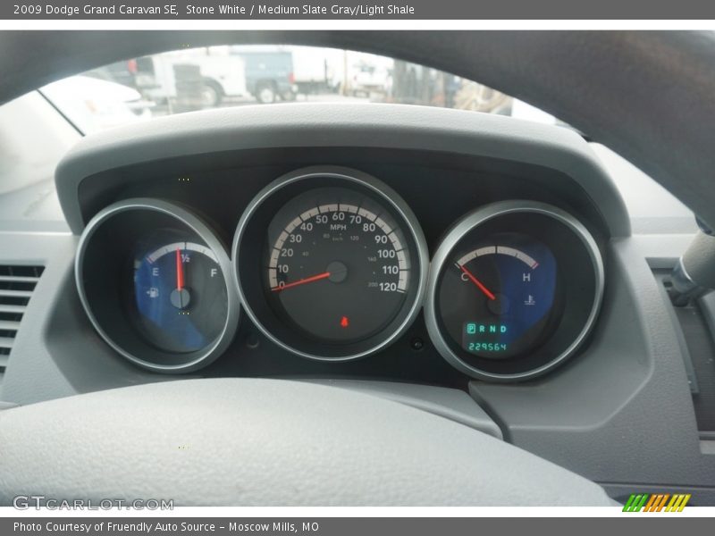 Stone White / Medium Slate Gray/Light Shale 2009 Dodge Grand Caravan SE
