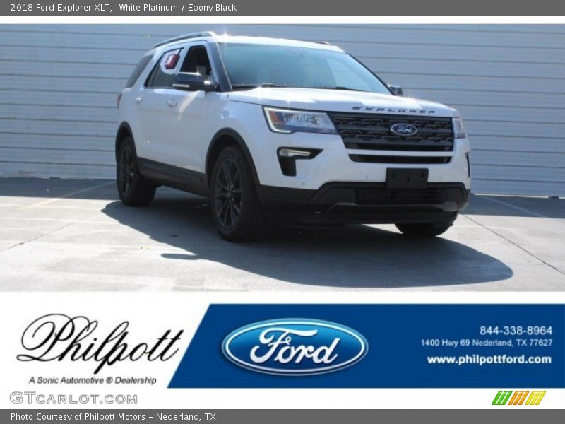 White Platinum / Ebony Black 2018 Ford Explorer XLT