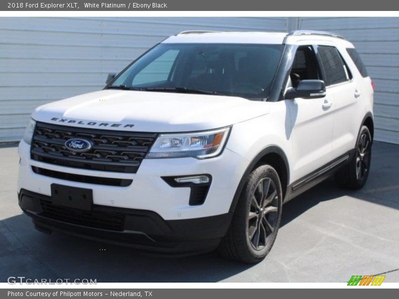 White Platinum / Ebony Black 2018 Ford Explorer XLT