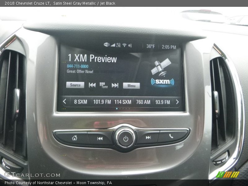 Satin Steel Gray Metallic / Jet Black 2018 Chevrolet Cruze LT