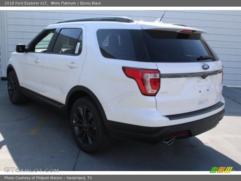 White Platinum / Ebony Black 2018 Ford Explorer XLT