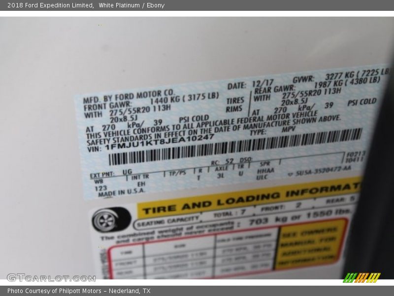 White Platinum / Ebony 2018 Ford Expedition Limited