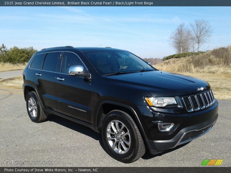 Brilliant Black Crystal Pearl / Black/Light Frost Beige 2015 Jeep Grand Cherokee Limited