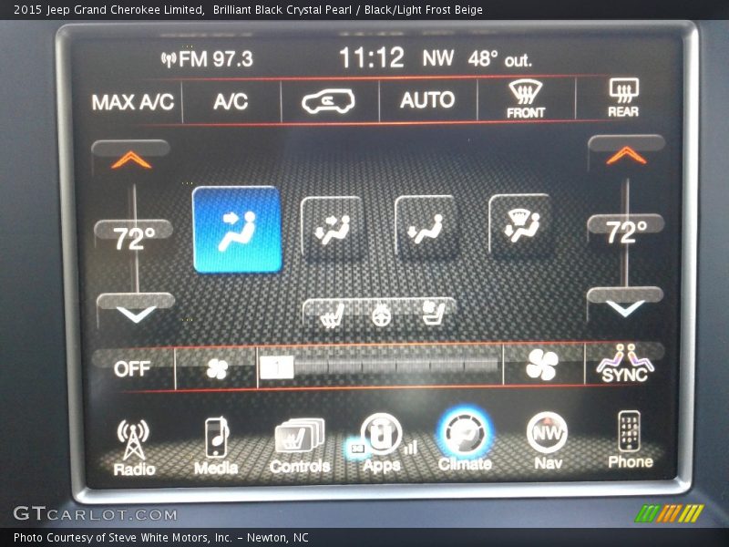 Brilliant Black Crystal Pearl / Black/Light Frost Beige 2015 Jeep Grand Cherokee Limited