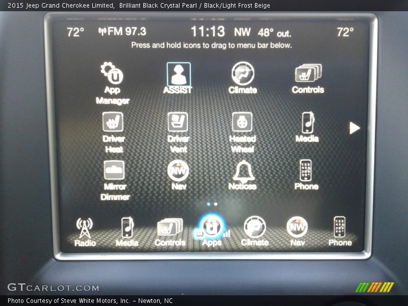 Brilliant Black Crystal Pearl / Black/Light Frost Beige 2015 Jeep Grand Cherokee Limited