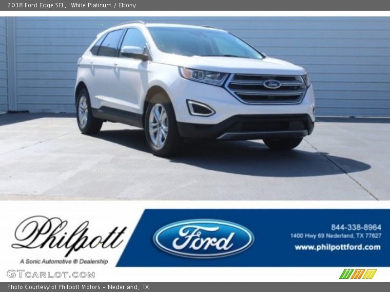 White Platinum / Ebony 2018 Ford Edge SEL