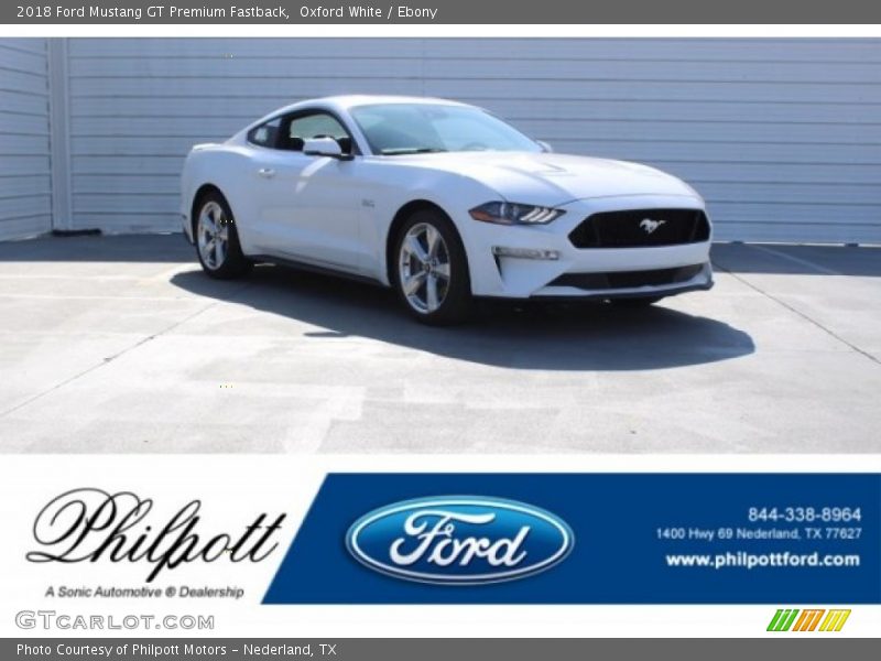 Oxford White / Ebony 2018 Ford Mustang GT Premium Fastback