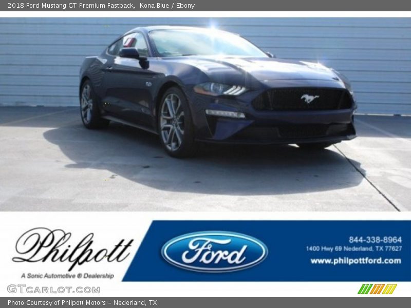 Kona Blue / Ebony 2018 Ford Mustang GT Premium Fastback