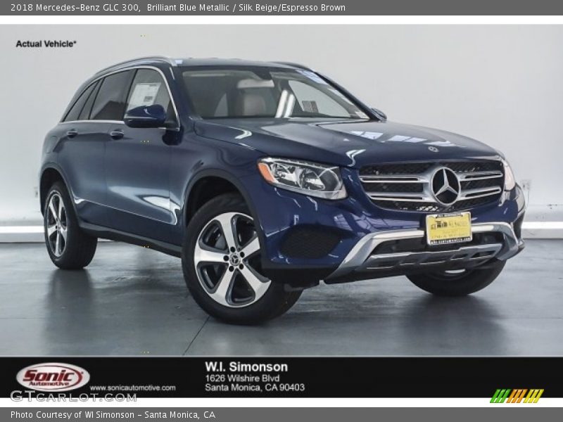 Brilliant Blue Metallic / Silk Beige/Espresso Brown 2018 Mercedes-Benz GLC 300