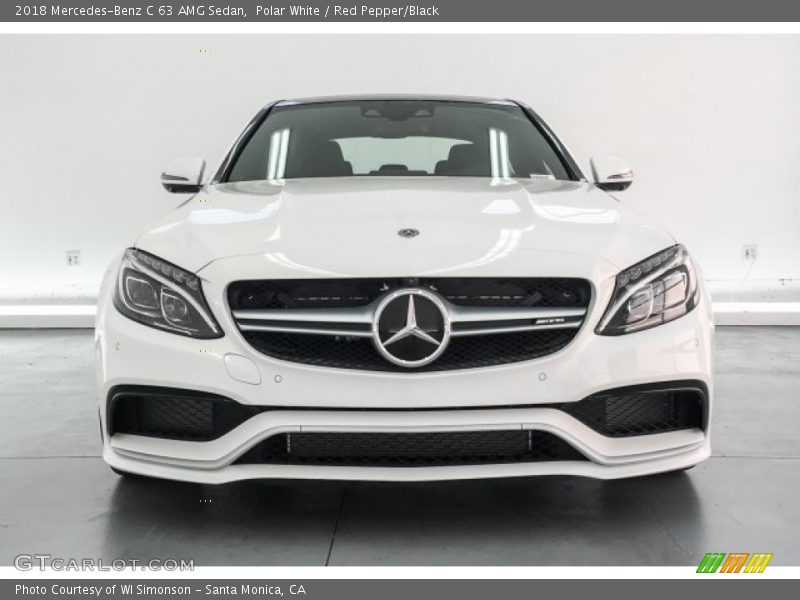 Polar White / Red Pepper/Black 2018 Mercedes-Benz C 63 AMG Sedan