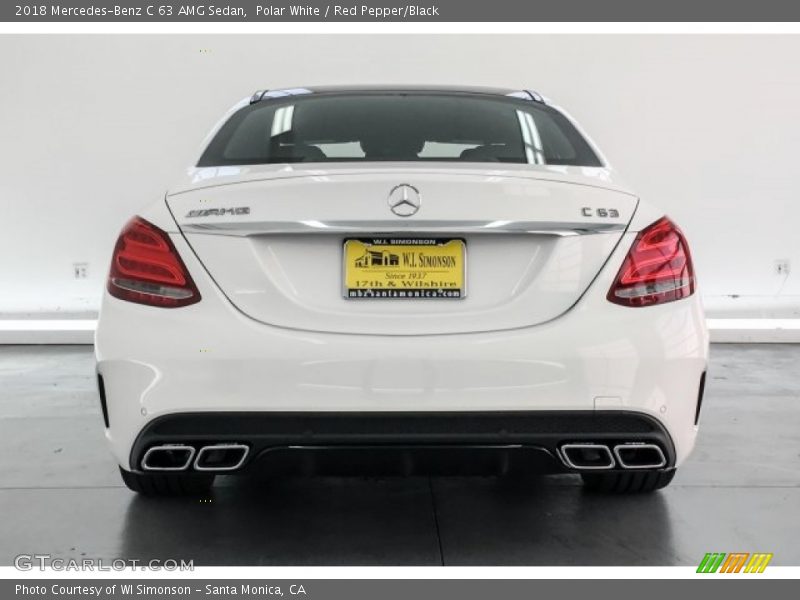 Polar White / Red Pepper/Black 2018 Mercedes-Benz C 63 AMG Sedan