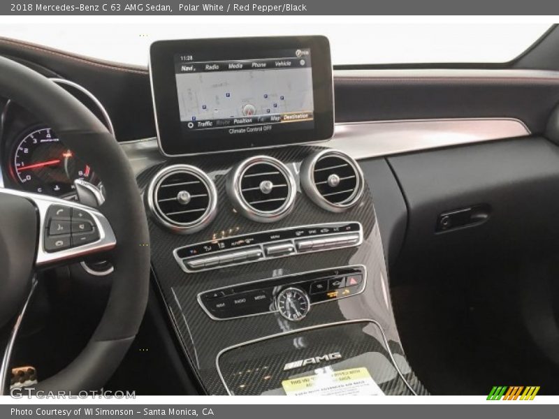Polar White / Red Pepper/Black 2018 Mercedes-Benz C 63 AMG Sedan