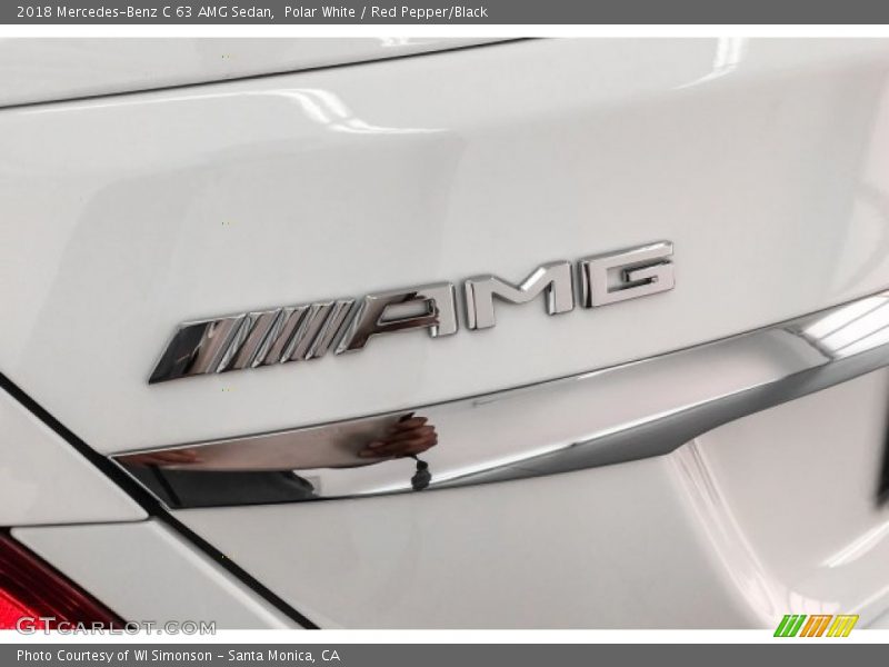 Polar White / Red Pepper/Black 2018 Mercedes-Benz C 63 AMG Sedan