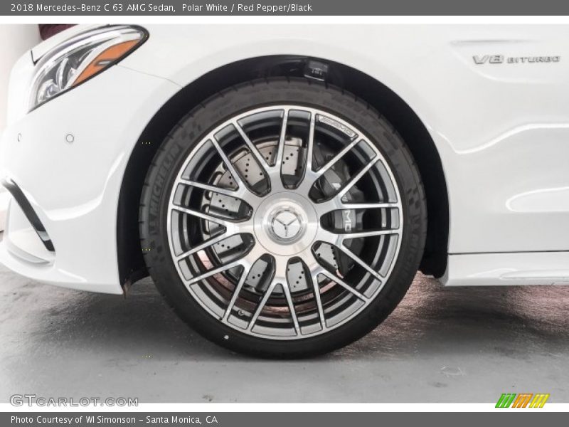 Polar White / Red Pepper/Black 2018 Mercedes-Benz C 63 AMG Sedan