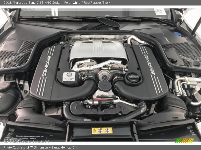 Polar White / Red Pepper/Black 2018 Mercedes-Benz C 63 AMG Sedan