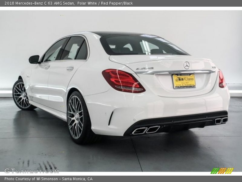 Polar White / Red Pepper/Black 2018 Mercedes-Benz C 63 AMG Sedan