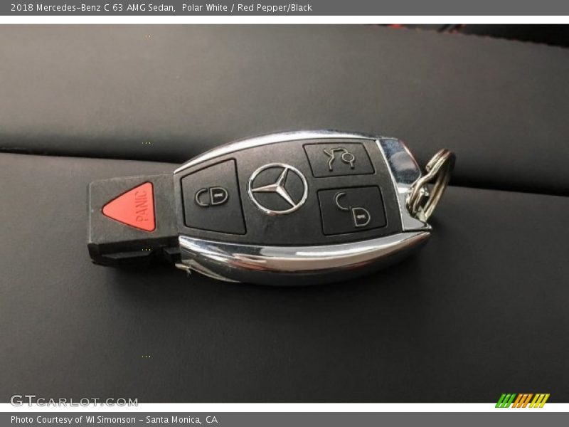 Polar White / Red Pepper/Black 2018 Mercedes-Benz C 63 AMG Sedan