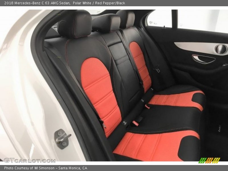 Polar White / Red Pepper/Black 2018 Mercedes-Benz C 63 AMG Sedan