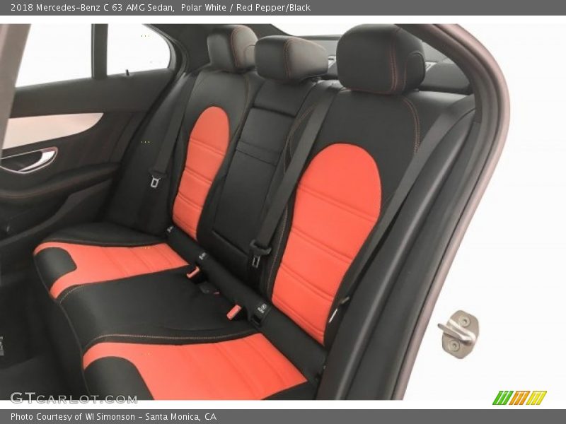 Polar White / Red Pepper/Black 2018 Mercedes-Benz C 63 AMG Sedan