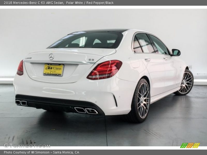 Polar White / Red Pepper/Black 2018 Mercedes-Benz C 63 AMG Sedan
