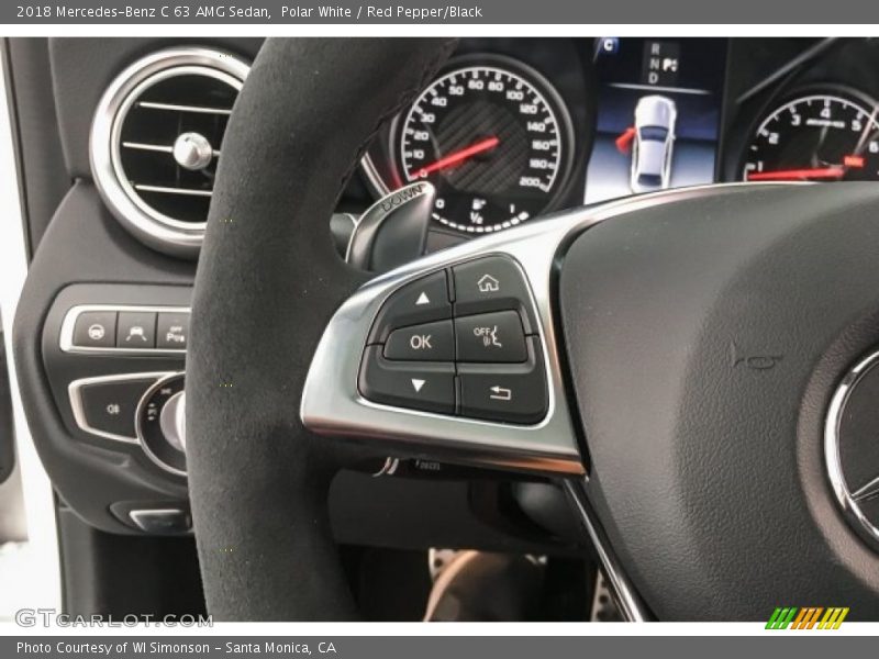 Polar White / Red Pepper/Black 2018 Mercedes-Benz C 63 AMG Sedan
