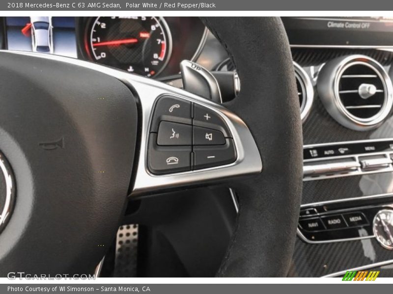 Polar White / Red Pepper/Black 2018 Mercedes-Benz C 63 AMG Sedan