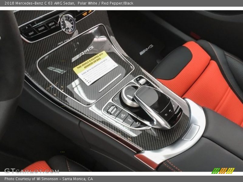 Polar White / Red Pepper/Black 2018 Mercedes-Benz C 63 AMG Sedan