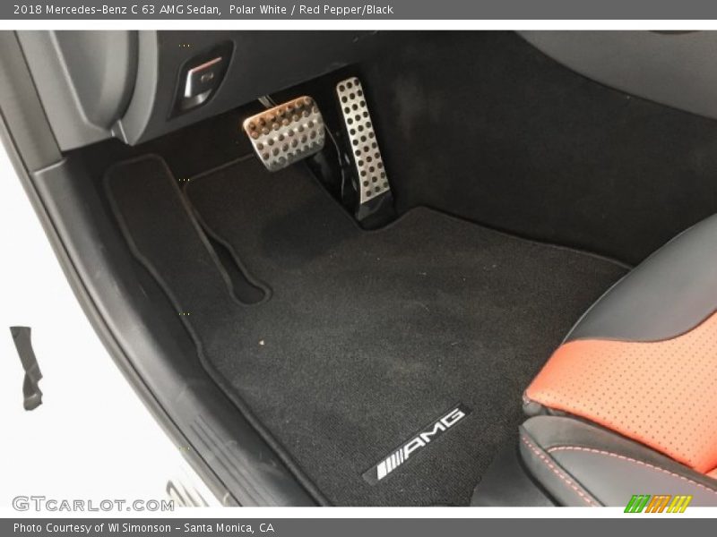 Polar White / Red Pepper/Black 2018 Mercedes-Benz C 63 AMG Sedan