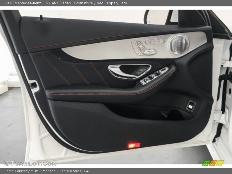Polar White / Red Pepper/Black 2018 Mercedes-Benz C 63 AMG Sedan