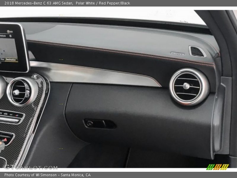 Polar White / Red Pepper/Black 2018 Mercedes-Benz C 63 AMG Sedan