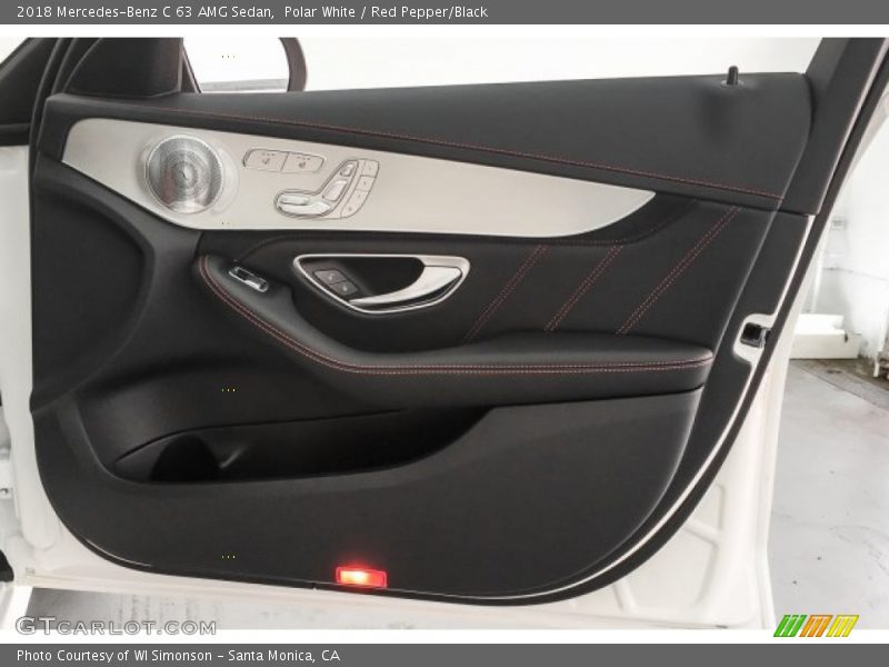 Polar White / Red Pepper/Black 2018 Mercedes-Benz C 63 AMG Sedan