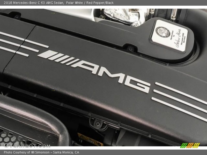 Polar White / Red Pepper/Black 2018 Mercedes-Benz C 63 AMG Sedan