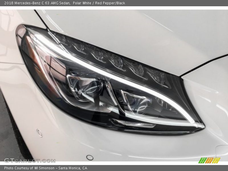 Polar White / Red Pepper/Black 2018 Mercedes-Benz C 63 AMG Sedan