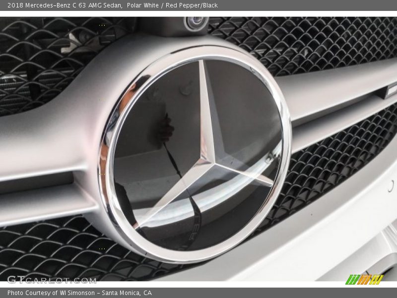 Polar White / Red Pepper/Black 2018 Mercedes-Benz C 63 AMG Sedan