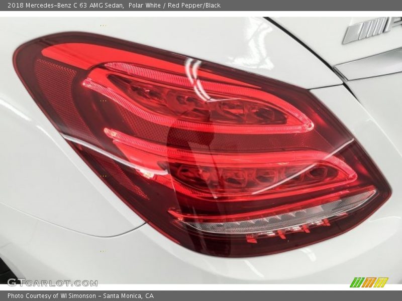 Polar White / Red Pepper/Black 2018 Mercedes-Benz C 63 AMG Sedan