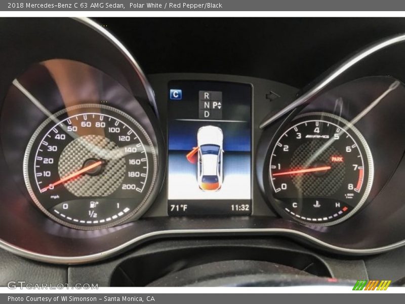 Polar White / Red Pepper/Black 2018 Mercedes-Benz C 63 AMG Sedan