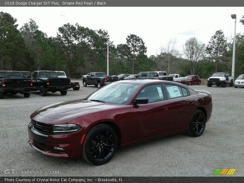 Octane Red Pearl / Black 2018 Dodge Charger SXT Plus