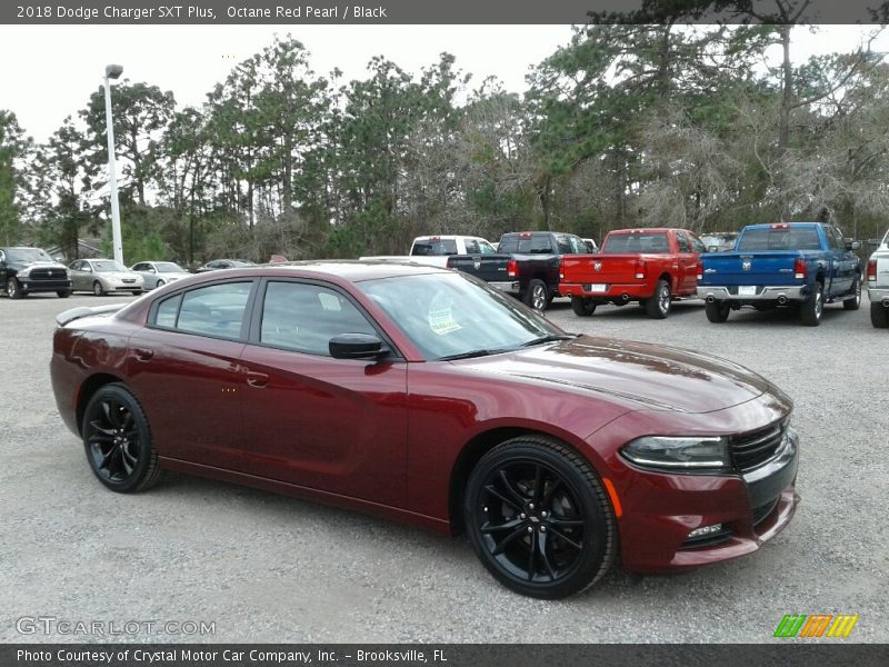 Octane Red Pearl / Black 2018 Dodge Charger SXT Plus