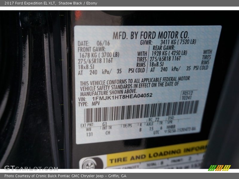 Shadow Black / Ebony 2017 Ford Expedition EL XLT