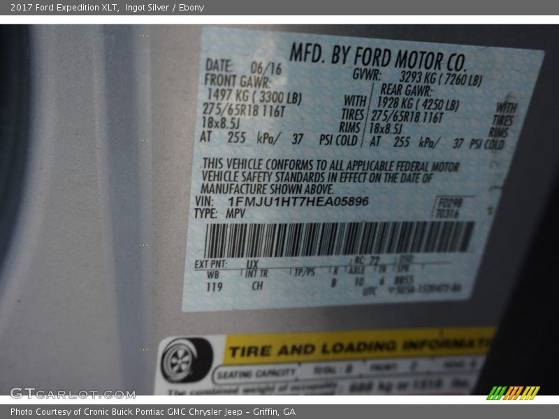 Ingot Silver / Ebony 2017 Ford Expedition XLT