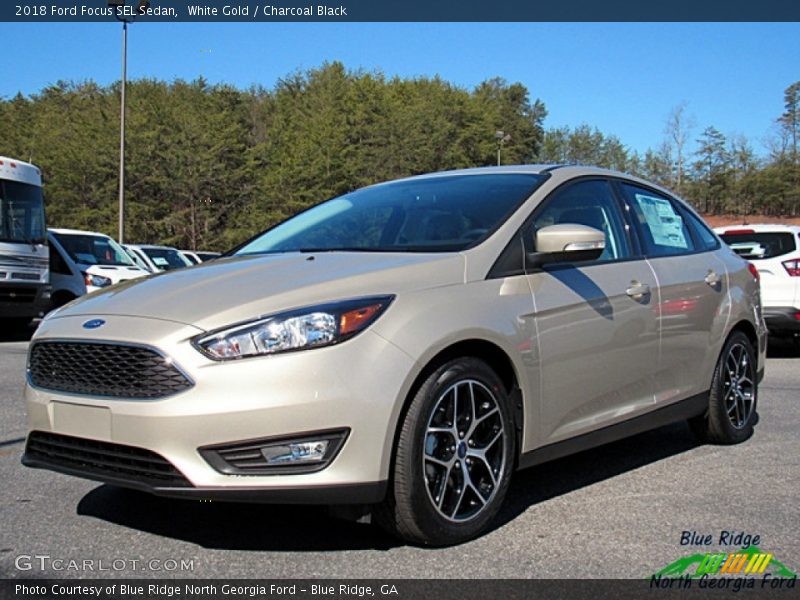 White Gold / Charcoal Black 2018 Ford Focus SEL Sedan