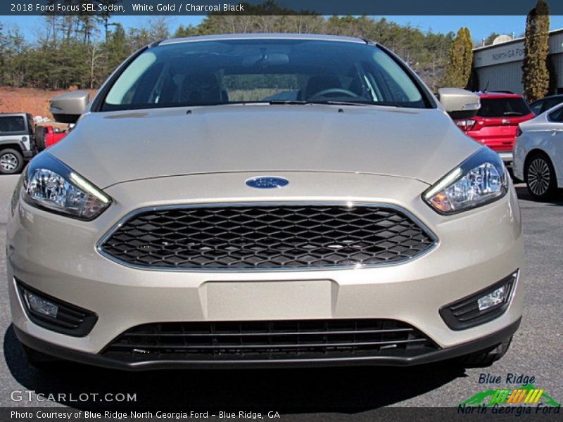 White Gold / Charcoal Black 2018 Ford Focus SEL Sedan
