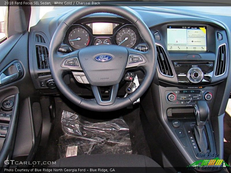 White Gold / Charcoal Black 2018 Ford Focus SEL Sedan