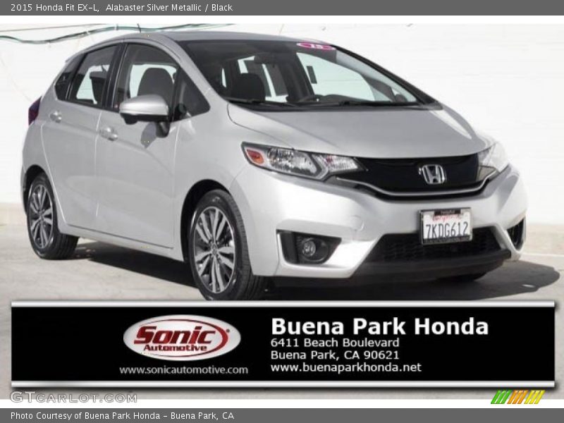 Alabaster Silver Metallic / Black 2015 Honda Fit EX-L