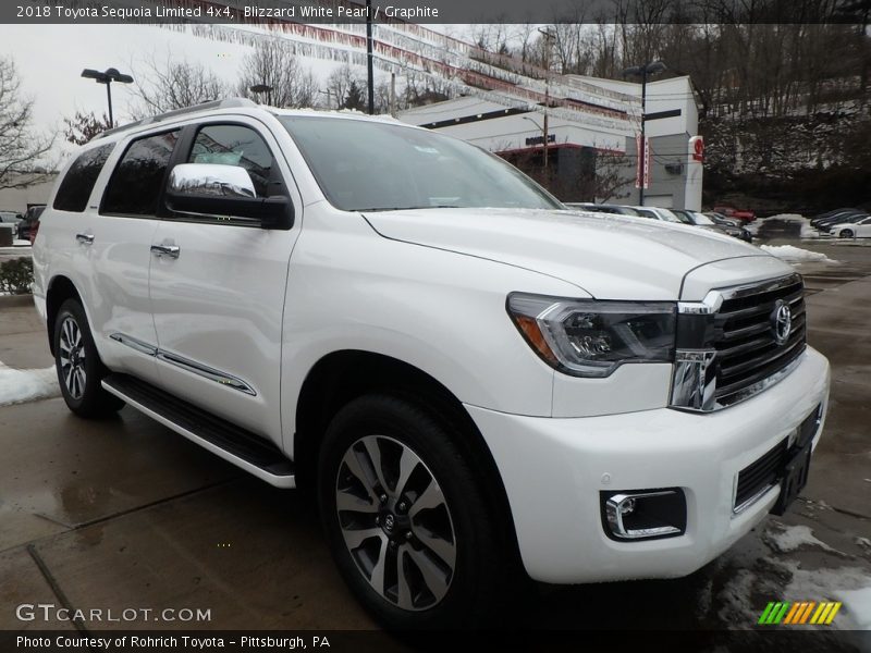 Blizzard White Pearl / Graphite 2018 Toyota Sequoia Limited 4x4