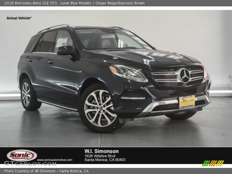 Lunar Blue Metallic / Ginger Beige/Espresso Brown 2018 Mercedes-Benz GLE 350