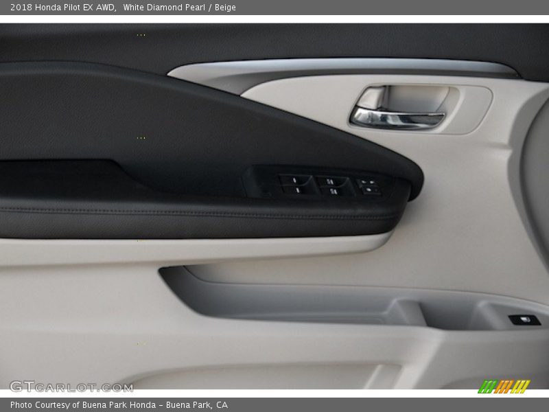 White Diamond Pearl / Beige 2018 Honda Pilot EX AWD