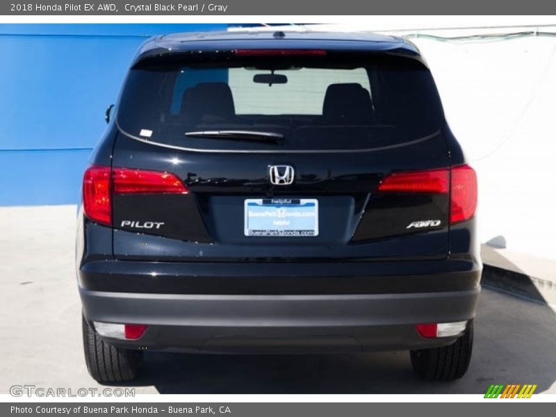 Crystal Black Pearl / Gray 2018 Honda Pilot EX AWD